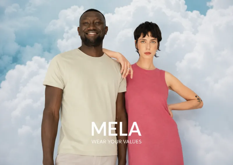 MELA postcard from a PostPal print marketing campaign in the Fashion & Accessories category
