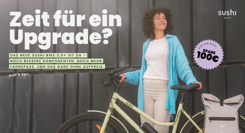 DIN Maxi Postkarte von SUSHI Bikes zum Launch der neuen Modelle